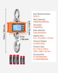 Digital Crane Scale, 4400 Lbs/2000 Kg Max Capacity, Heavy Duty Industrial Hanging Scale With Cast Aluminum Case & LCD Display, 1 Lbs Division & 3 Unit Switch, Remote Control For Garage Factory