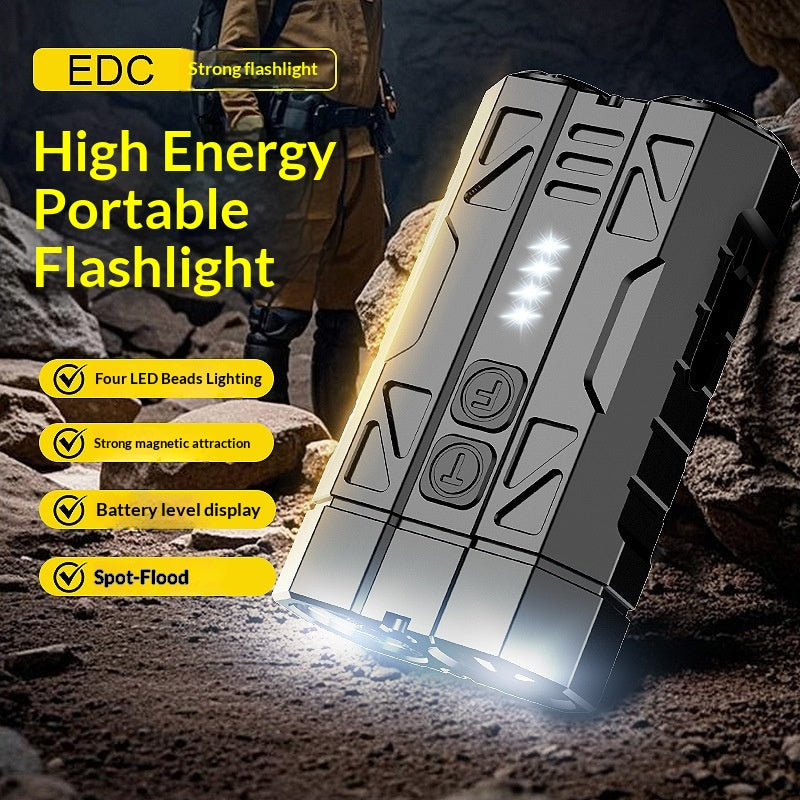 Aluminum Alloy Portable Dual-Switch Multifunctional High-Intensity Flashlight