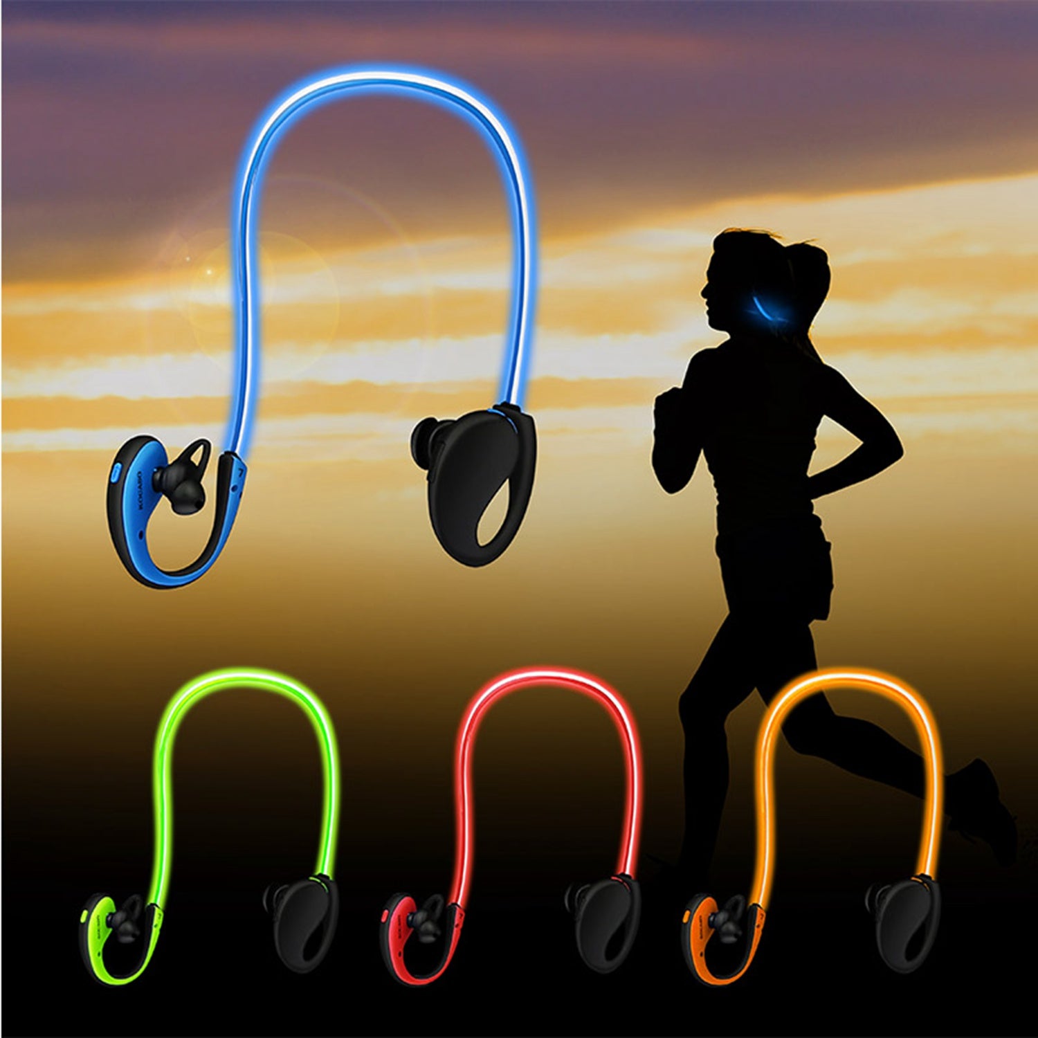 1Pc Wireless Sports Headsets Wireless V4.1 Neckband Earphones HD Stereo Sweat-proof Headphones Earbuds With LED... — kaufen online Deutschland