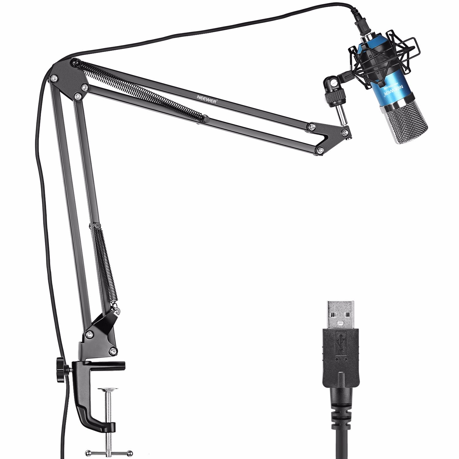 Neewer NW-7000 USB Professional Studio Condenser Microphone and NW-35 Adjustable Suspension Scissor Arm Stand with...