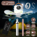 1Pc Tent Ceiling Fan With Light Tripod Stand 7200mah Rechargeable Battery Operated Hanging Canopy Fan With Remote...