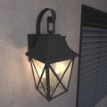 Black Outdoor Wall Light 2 Lights, Large Outdoor Modern Wall Light Fixtures, Industrial Porch Light Wall Mounted...