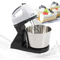 Automatic Electric Hand Mixer With Stand And Bowl - Household Multi-Purpose Dough Kneader And Egg Beater For Baking,...
