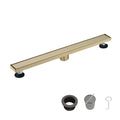 28 Inch Linear Shower Drain With 2-in-1 Flat & Tile Insert Removable Cover, 304 Stainless Steel With Hair Strainer...