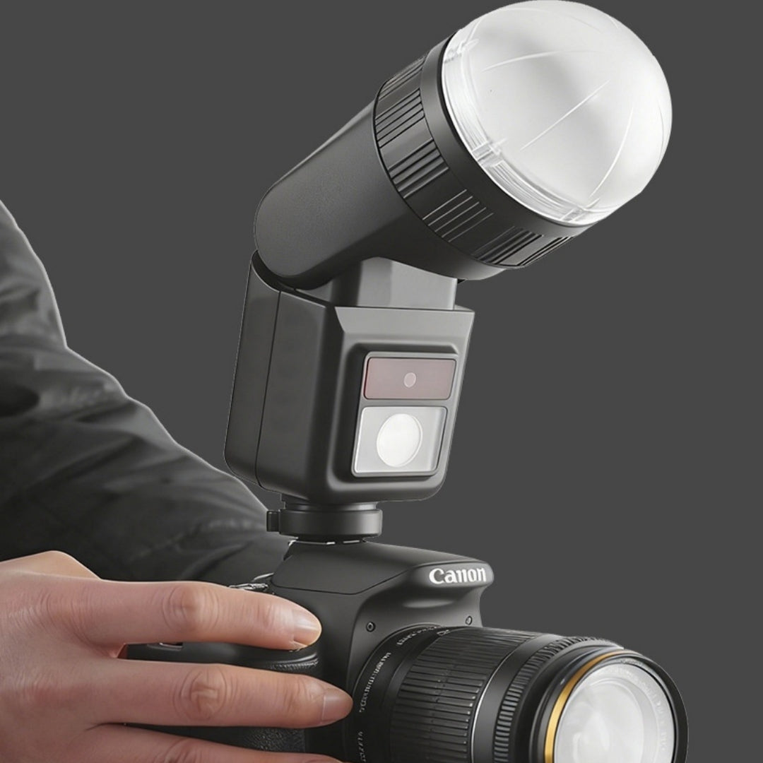 DIP Switch Round-head Camera Flash For DSLR And Mirrorless Cameras