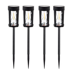 4Pack LED Solar Lawn Light 2300K Warm Light Outdoor Waterproof Garden Night Light Courtyard Decoration Landscape Pathway Lighting