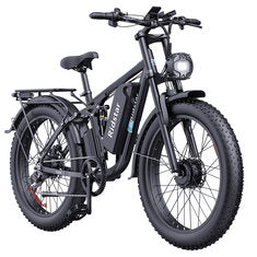 [EU Direct] Ridstar E26 PRO Electric Bike 48V 23Ah Battery 1000W*2 Dual Motors Recommended Top Speed 25KM/H 26*4.0inches Tires 50-75KM Max Mileage 150KG Max Load Electric Bicycle
