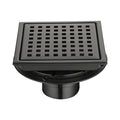 6 Inch Square Shower Drain With Removable Square Patterned Grate, 304 Stainless Steel With Flange And Hair Strainer,...