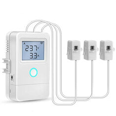 Tuya WiFi Smart Electricity Meter 3 Current Transformer 1 Way 16A Switch LCD Display Overheat Alarm Flame Retardant Material