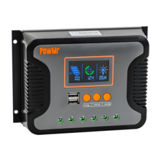 PowMr PWM Pstar 80A 60A 30A Solar Charge Controller 12V 24V 36V 48V Lead-Acid Lithium Battery Charger Max PV 100V Dual Control Mode
