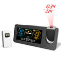 Electronic Projection Clock Weather Station Temperature and Humidity Meter Color Screen Weather Forecast LCD Digital Alarm Clock Weather Forecasting Station