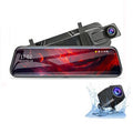 10Inch Touch Screen 1080P HD Front Rear Dual Camera Full-Screen Streaming Car Rearview Mirror Dashcam Dual Channel Recorder