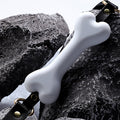 Black Leather Small Bone Silicone Mouth Plug