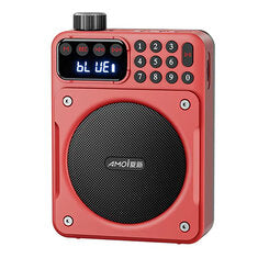 Amoi X03 Mini Digital FM Radio Wireless bluetooth Speaker with Knob Dual Magnetic Speakers 1200mAh Battery Support TF Card USB Disk 3.5mm Wired Playback Portable Speakers