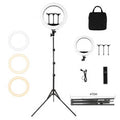 HQ18 LED Ring Light with Tripod Stand 55W 3000K-6000K 3 Light Color Mode for YouTube TikTok Live Streaming Vlog Beauty Selfie Stick