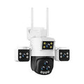 5 Lens Panoramic Surveillance Camera 20x Optical Zoom 360° PTZ 200W Pixel WiFi Camera Color Night Vision AI Human Detection 2-Way Audio Cameras for Home Security