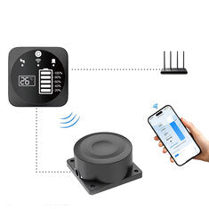 Tuya WiFi Ultrasonic Liquid Level Sensor 433MHz Remote Control Indoor/Outdoor Tank Level Monitor with APP Alarms for Household