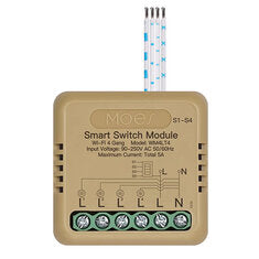 MOES Tuya WiFi/Zigbee3.0 Mini DIY Smart Switch Module 3/4Gang Timer Home Automation Voice Control with Alexa Google Assistant Smart Life APP