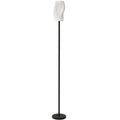 Floor Lamp For Living Room, 3D Printed Modern Standing Lamp With Flowing Curved Shade & Foot Switch, Minimalist Tall Pole Lampshade For Bedroom, Office, E27 Holder Without Bulb (25W Max), White