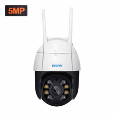 ESCAM QF518 5MP Pan/Tilt AI Humanoid Detection Auto Tracking Cloud Storage Waterproof WiFi IP Camera with Two Way Audio Night Vision
