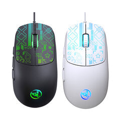 HXSJ S100 Wired Gaming Mouse 3600DPI RGB Backlit 6 Keys Ergonomic Matte Gaming Mice for PC Laptop Computer
