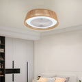 21 Modern Rustic Ceiling Fan Light With LED RGB Mood Lighting, Rope Woven Design, Quiet Fan, Semi Flush Mount For Bedroom, Living Room, Or Dining Room Silent 6-Speed Reversible DC Motor
