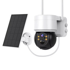 2MP Wifi Solar Camera PIR Human Detection Outdoor Security IP66 Waterproof PTZ 355°/90° Wireless Surveillance with 3W Solar Panel Night Vision Battery Powered