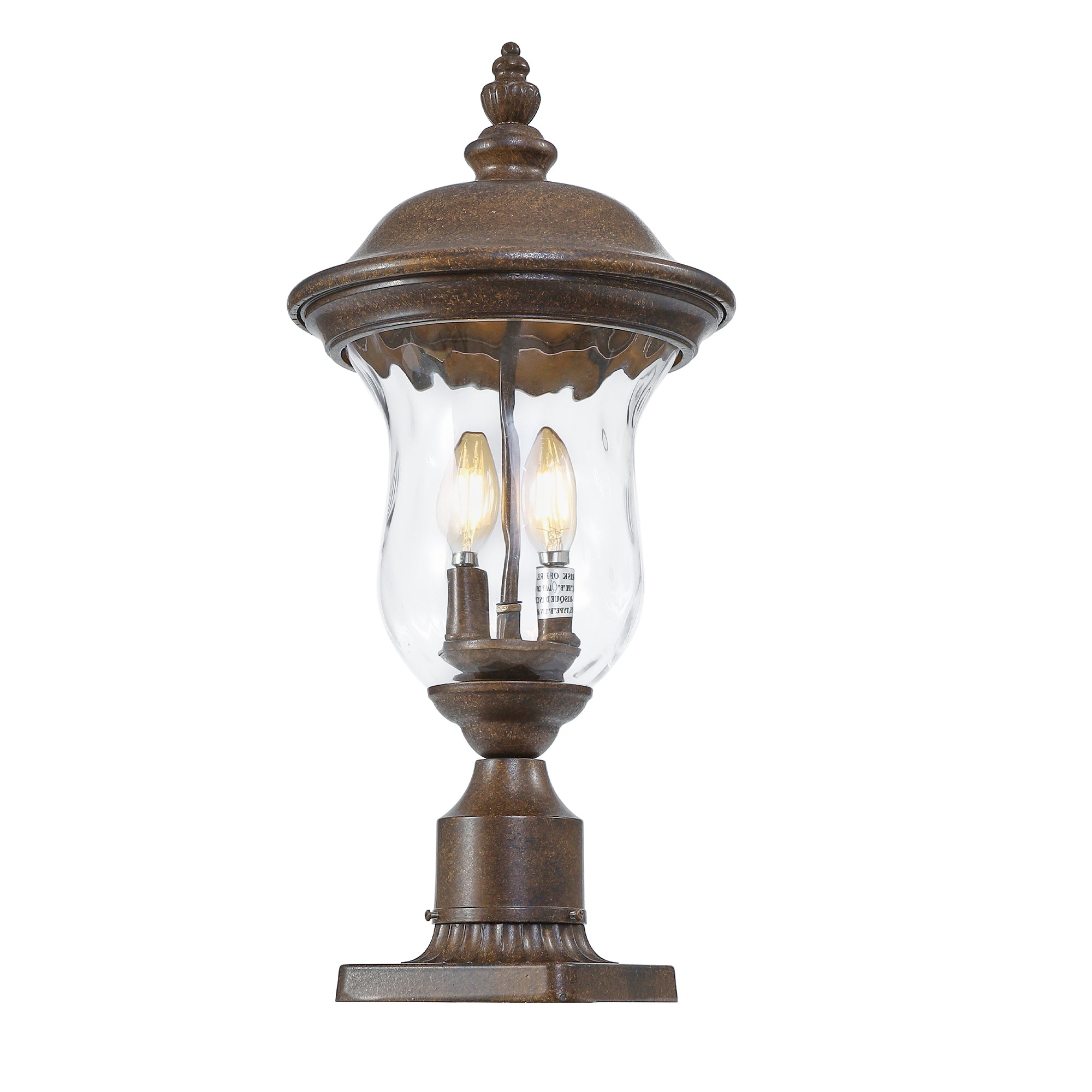 21  H Vintage Outdoor Lamp Post Light, Waterproof Garden Patio Lantern With Clear Glass Shade, Classic Bronze Finish, Ideal For Yard, Porch, Walkway, And Driveway Lighting One Piece & No Bulb