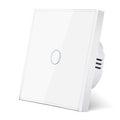 UBARO 1 Gang 86 Type Smart Wall Touch Switch Tempered Glass Panel Single Live Wire Waterproof Heat Resistant LED Indicator