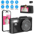 1Pc 5K 75MP Digital Camera For Photography Anti Shake WiFi Vlogging Video Camera With 9 Shooting Modes 18X Zoom Fill...