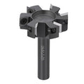 1PCS 6 Flute Spoilboard Cutter Replaceable Insert Bottom Cleaning Router Bit 1/2 Inch 12mm Shank 10mm Cutting Length Tungsten Carbide Woodworking Milling Cutter