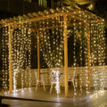 1Pc 3Meter 300 LEDs String Curtain Light With Remote 8 Light Modes IP44 Waterproof For Christmas Halloween New Year...