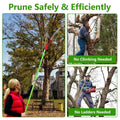 2-in-1 Manual Pole Saw 8.23-15.12FT Extendable Tree Pruner - SK5 Steel Pruner, Double-Hooked Saw Blade, Oxford...