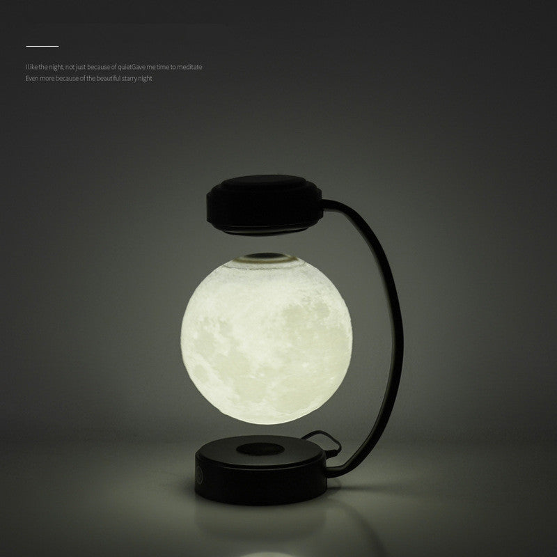 Schwebende 3D-LED-Mond-Nachtlampe – Magnetisch levitierend & rotierend