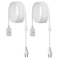 Plug In Hanging Light Cord Kit, 16ft Lantern Extension Cords, 2 Pack E26 Light Socket Lamp Cord Replacement, Secure & Sturdy, Easy To Install, Pendant Lamp Kit On/Off Switch & Socket Rings