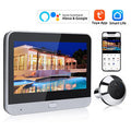 Smart Home Tuya 120° Wide Angle Door Peephole Camera 1080P One Way Intercom Video Eye Motion Detection Wifi Doorbell Camera 5000mAh Battery Work with Alexa&Google