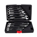 12pcs Fixed Spanners Ratchet Wrench Kit, High-Torque Hand Tool Set For Garage, Workshop & Household Repairs