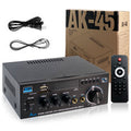 AK45 Stereo Audio Amplifier 2.0 Channel Bluetooth FM Radio USB SD Card Input Bass Treble Control Compact Amplifier