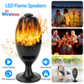 1Pc LED Flame Speakers Torch Wireless Speaker Waterproof Stereo Bass Speaker Outdoor Light-Up Speaker Atmosphere LED...