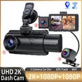 3 Channel Dash Cam Car Dash Camera With GPS WiFi IR Night Vision Camcorder