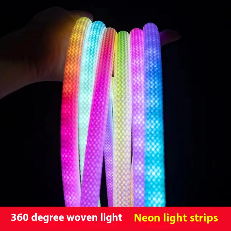 Round 360-degree Luminous Mesh Magic Color Knitted Belt Waterproof Neon Flexible Assembly Line Light