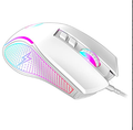 Wired Ergonomic Gaming Mouse RGB Backlit 3600 Adjustable DPI For PC Laptop---White