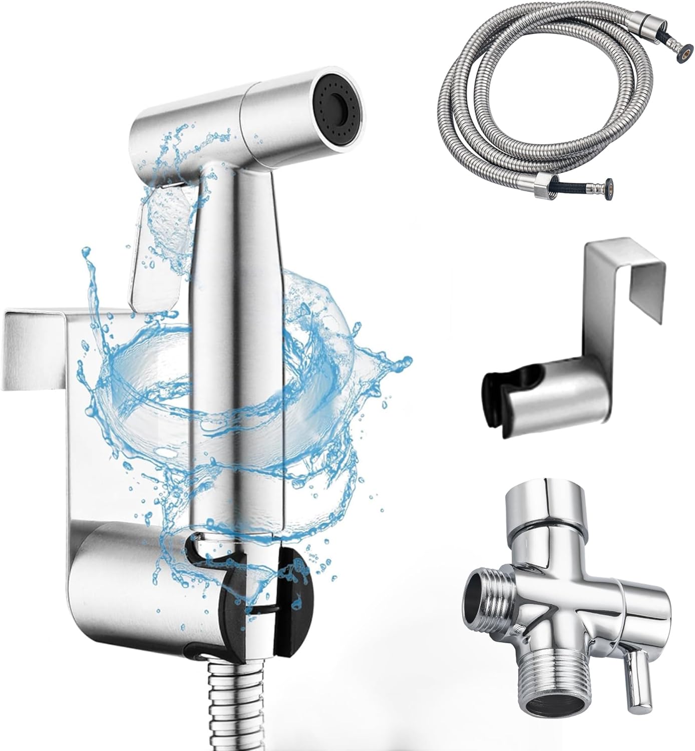 Handheld Bidet Sprayer For Toilet, Jet Sprayer For Toilet Muslim Shower, Adjustable Cloth Diaper Sprayer Bidets...