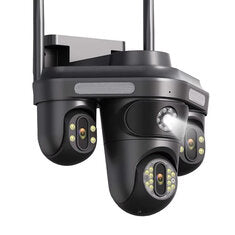 6MP WIFI IP Camera Three Lens 10X Zoom Three Screens WiFi Wireless Outdoor Monitor Security Protection CCTV Video Surveillance