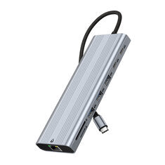 Bakeey ULT-UNITE 14-in-1 USB-C Docking Station Triple Display, 4K@60Hz HD, 2500Mbps RJ45, 140W PD Charging, Aluminum USB 3.0 Hub Multiport Adapter for Laptop