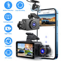 3 Channel Dash Cam For Cars, 1080P Full HD Front Camera (140° Wide View) With 480P Interior & Rear Cameras, 360°...