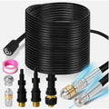 15m High Pressure Washer Pipe Cleaning Kit, 160Bar Power With Push & Spin Nozzles, Fits Karcher K2 K3 K4 K5 K7, For...