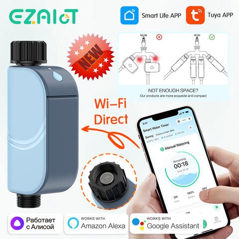 Smart WIFI Garten Bewässerung Timer Tuya Automatisch Sprinkler Fernbedienung Tropf Bewässerung Google