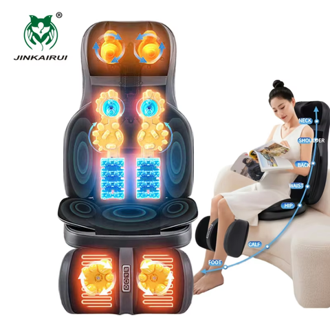 Shiatsu Nacken Rücken Massagestuhlkissen 3D Knet Kompression Wärme Ganzkörper Sitzmassage Smart