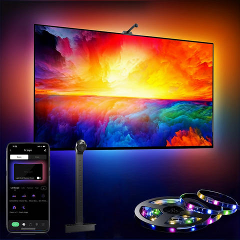 RGBIC TV-Hintergrundbeleuchtung AR-Farbsensor App Musik-Synchronisation 55-85 Zoll Ambilight